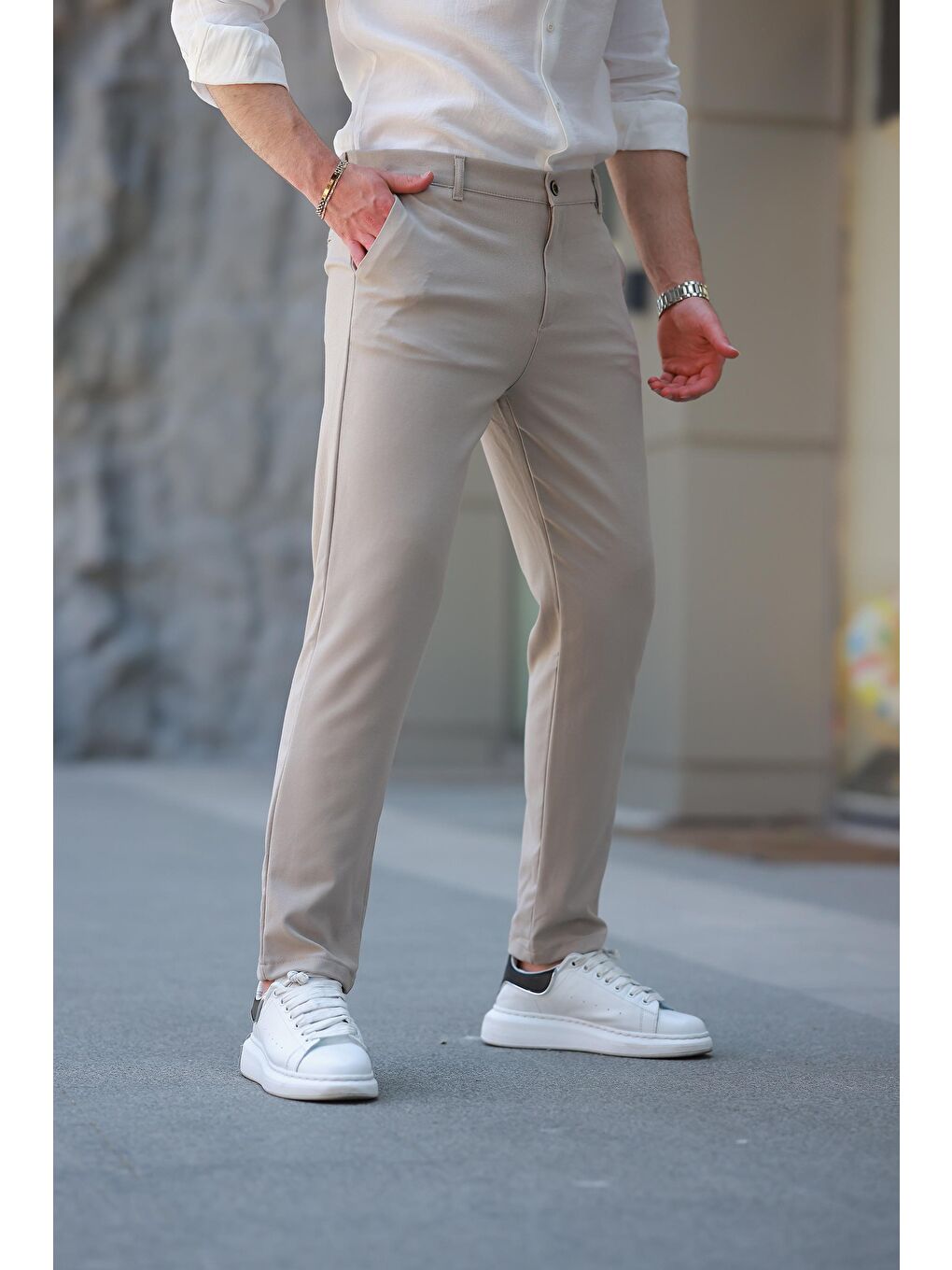 Bej Basic Erkek Pantolon E6576-7