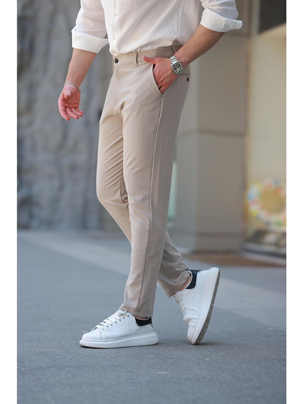 Bej Basic Erkek Pantolon E6576-8