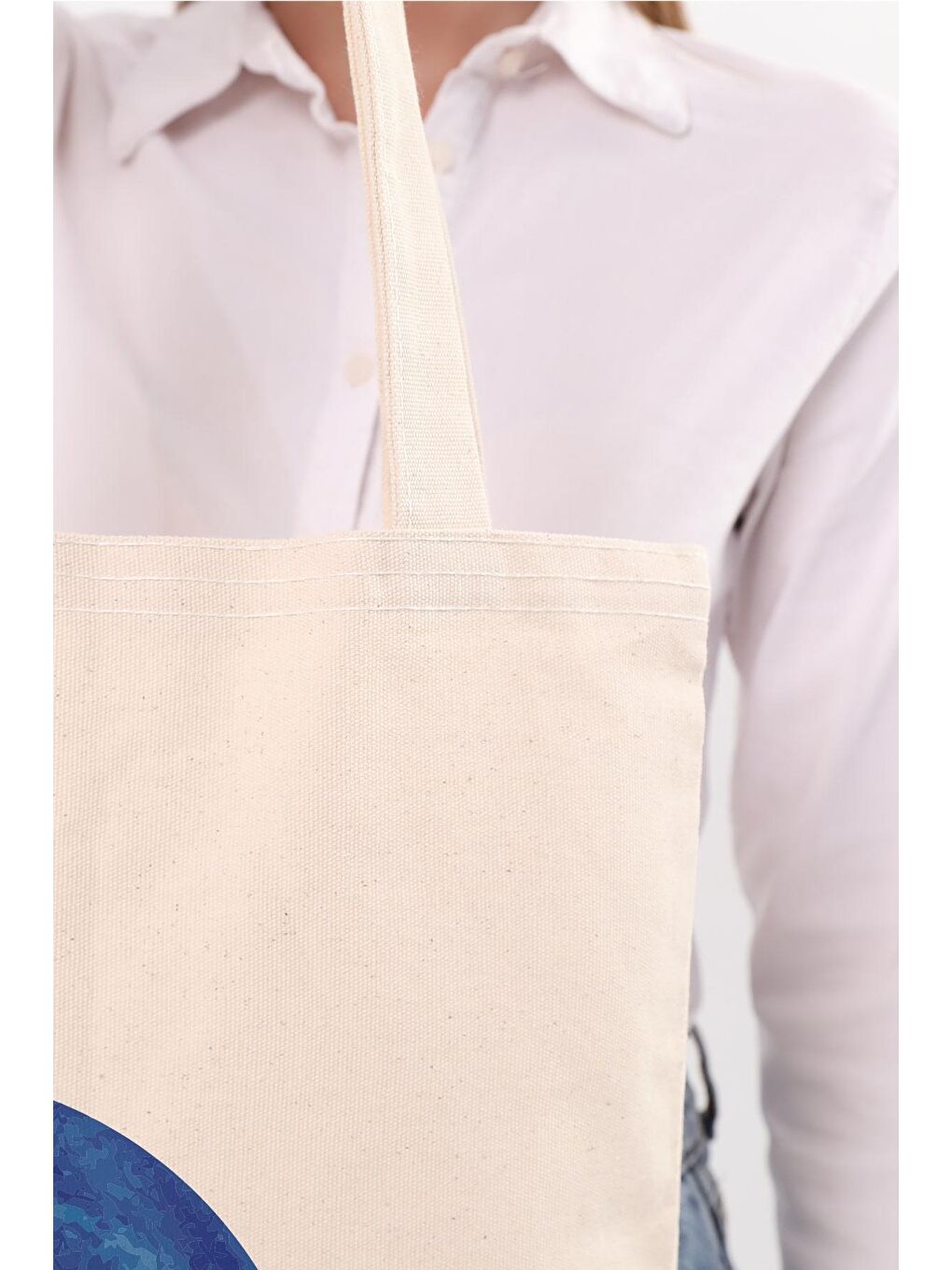 Ekru Kanvas İstanbul Gece Baskılı Bez Çanta-4