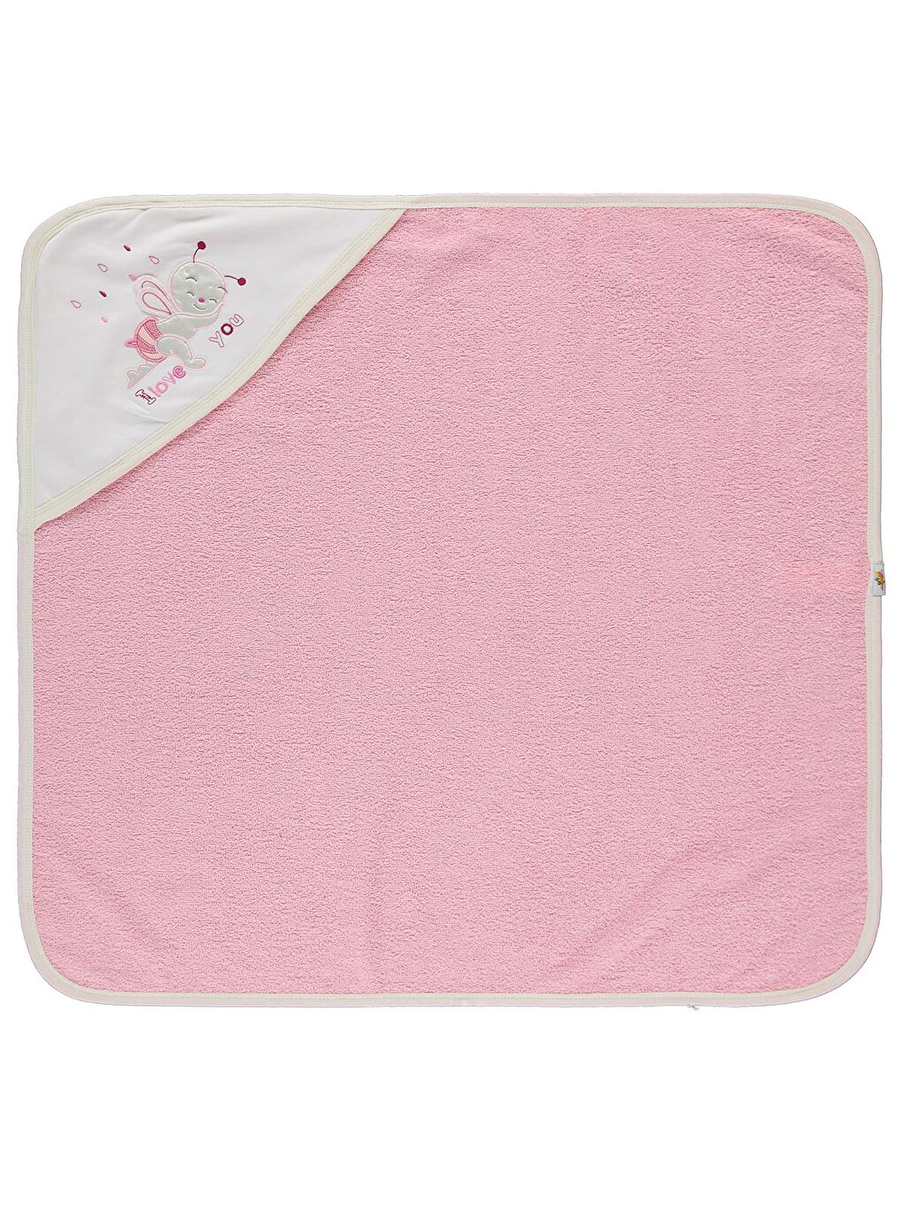 Mınıdamla Arı Nakışlı Keseli Havlu - Pembe-6