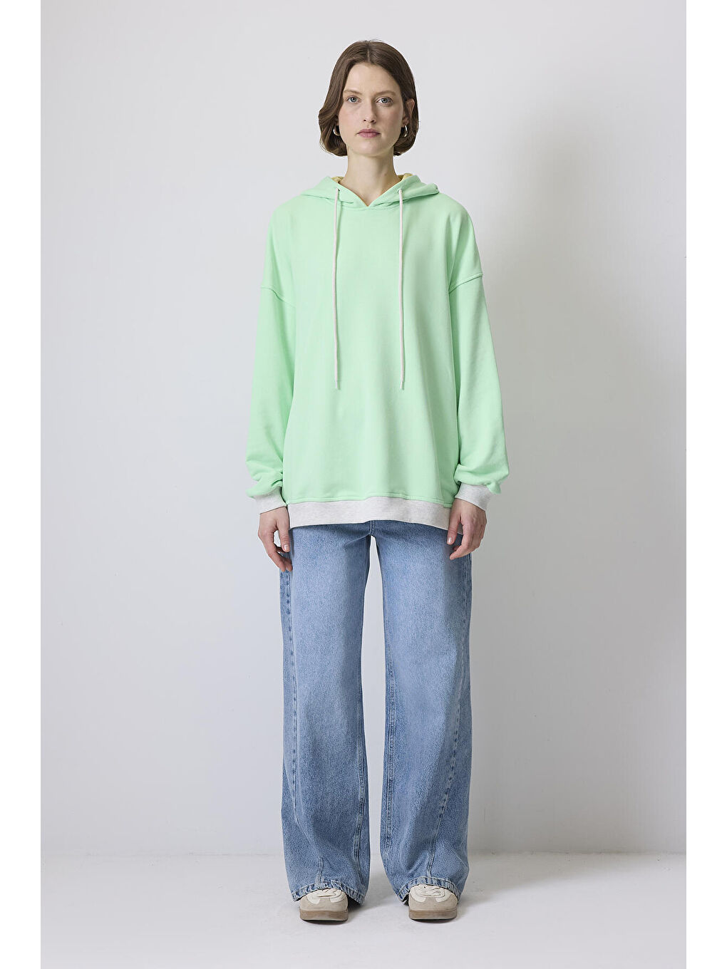 Yeşil Oversıze Sweatshırt-1