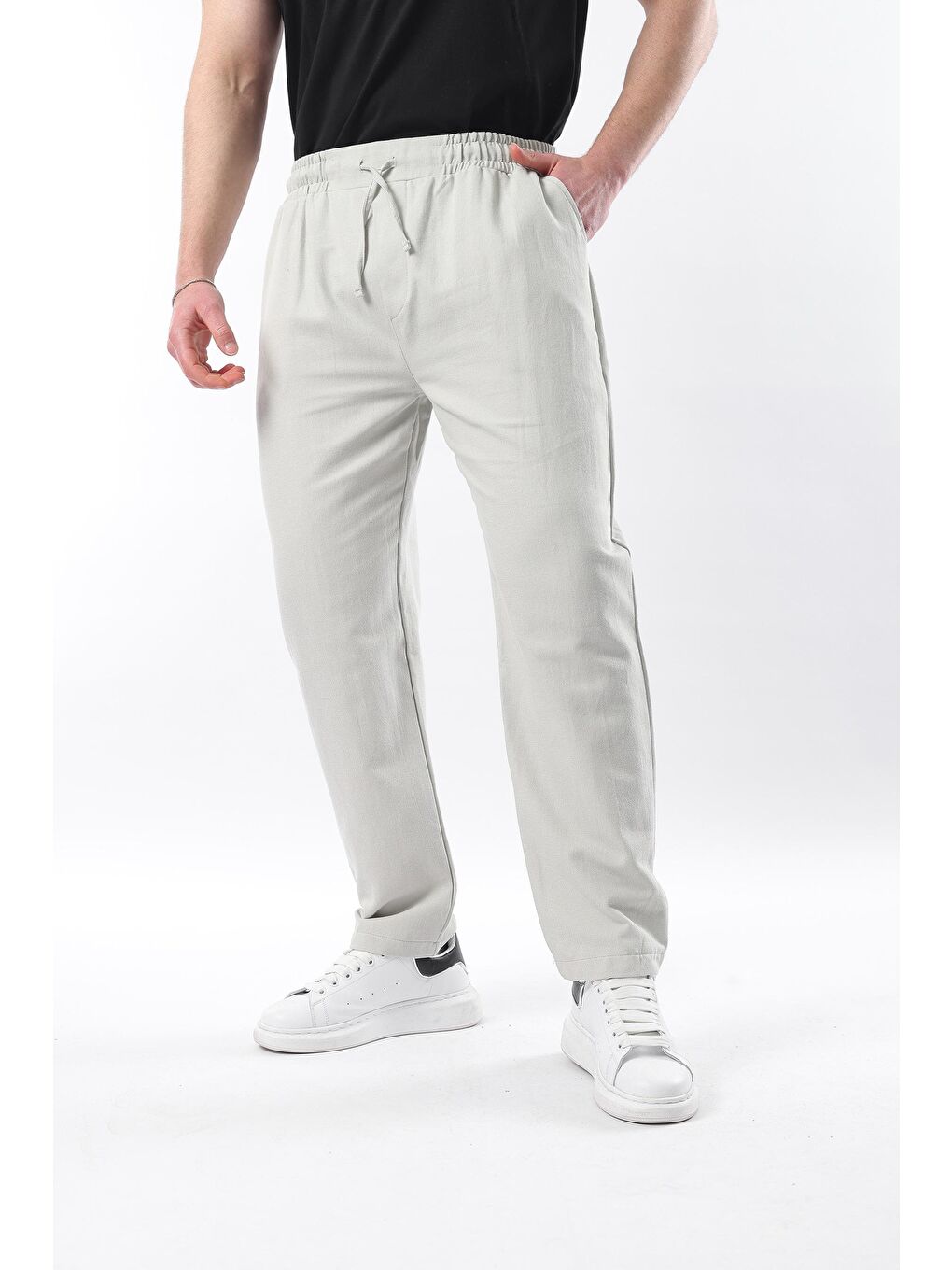 Mint Yeşili Fit Kesim Erkek %100 Pamuk Pantolon E6558-2