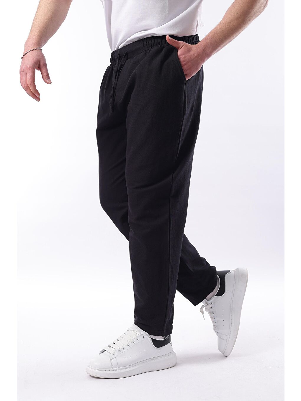 Siyah Fit Kesim Erkek Pantolon E6558-1
