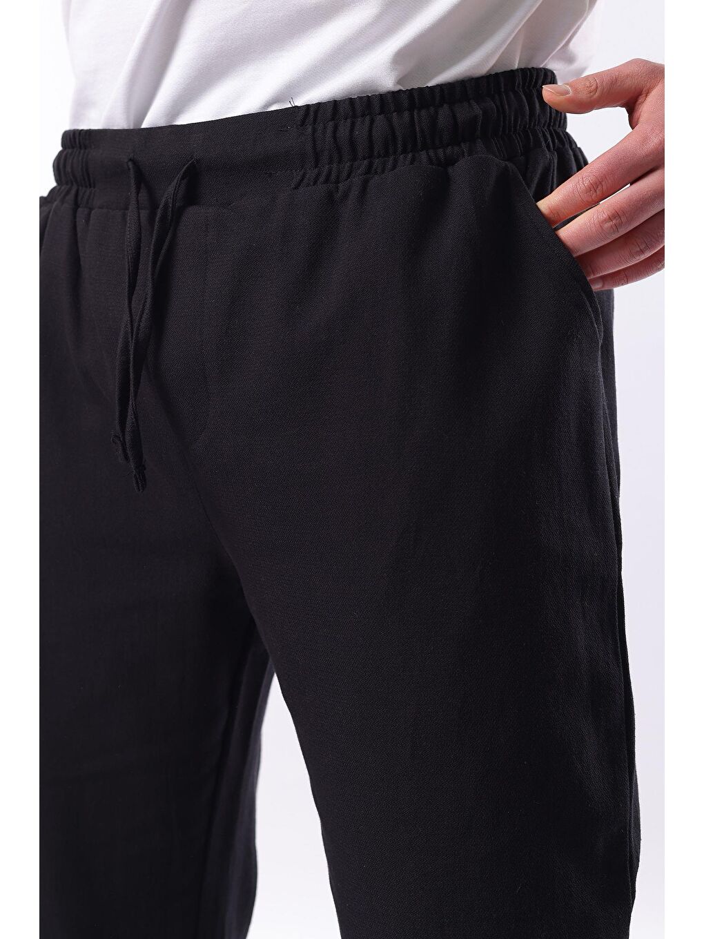 Siyah Fit Kesim Erkek Pantolon E6558-3