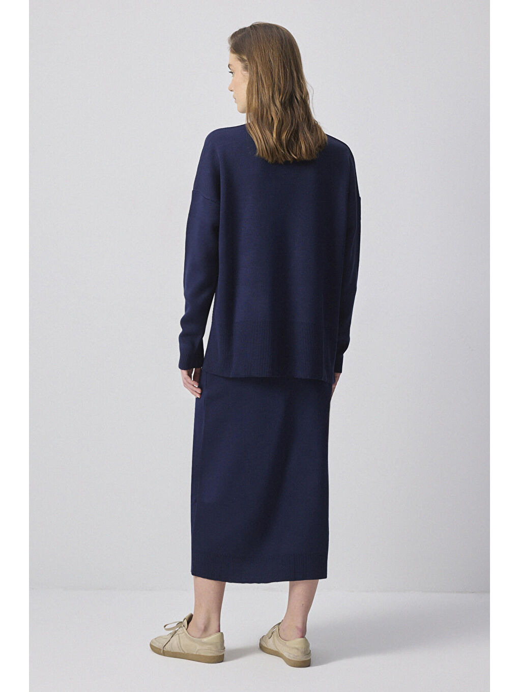 Lacivert Cepli Tunik Etek Triko Takım-2