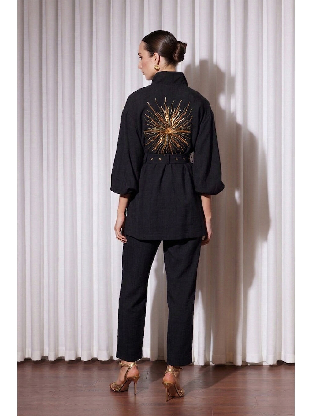 Nakışlı Kemerli Takım 5283 Siyah-1