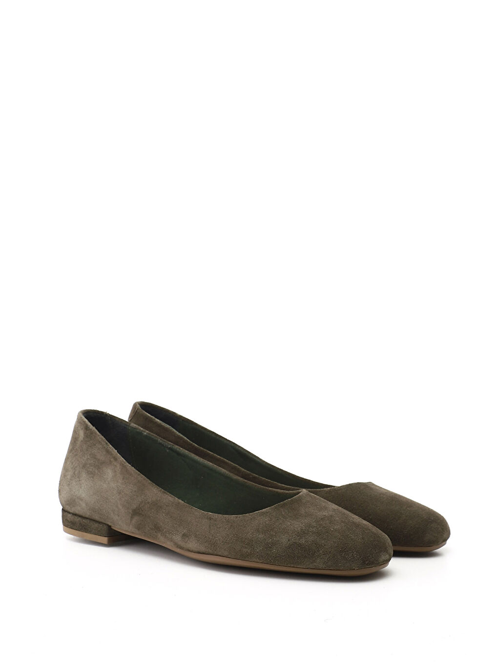 Kadın KOYU HAKİ Hakiki Deri Babet-1