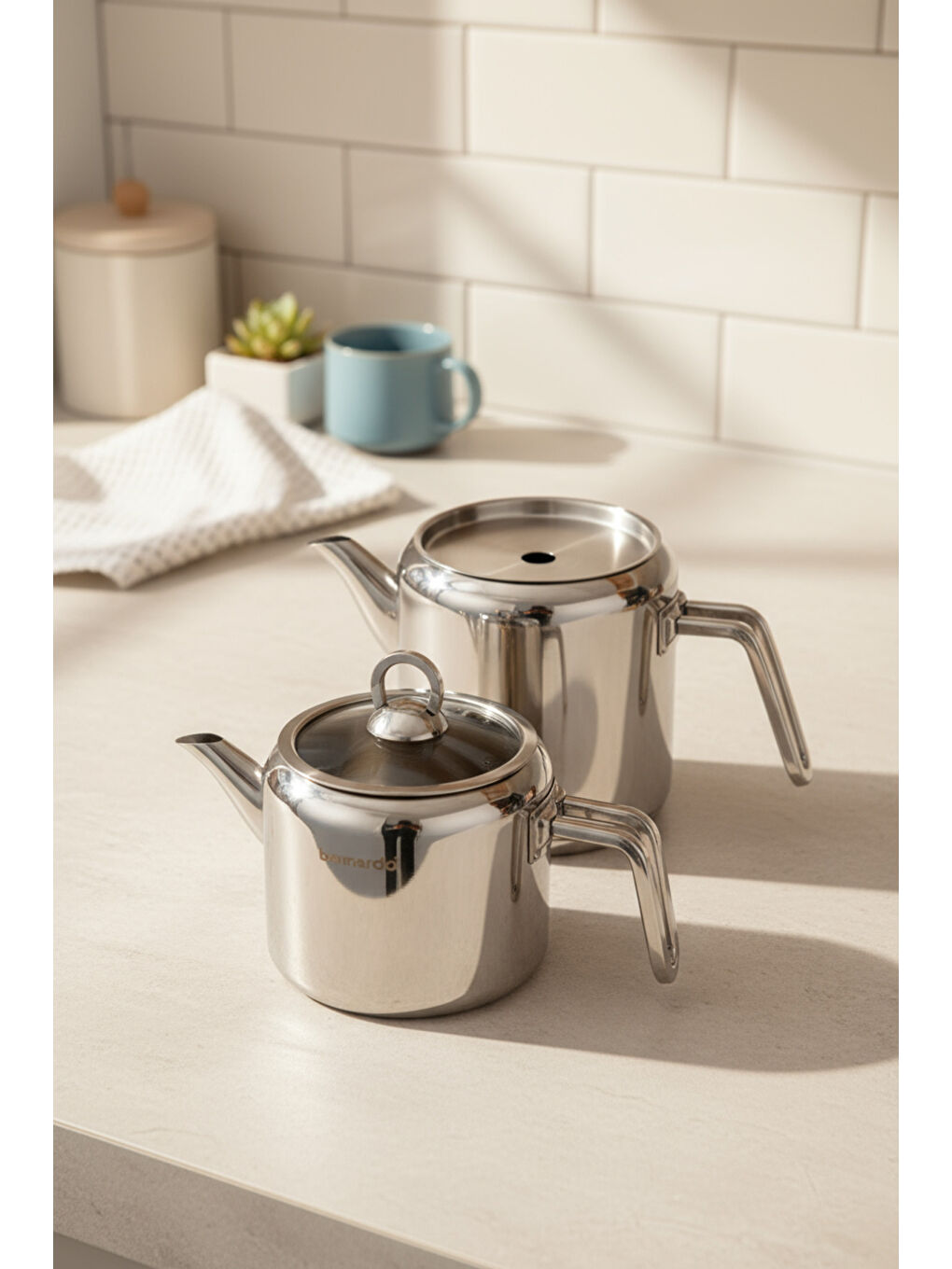 Gri Vellora Çelik Çaydanlık Takımı Orta-3