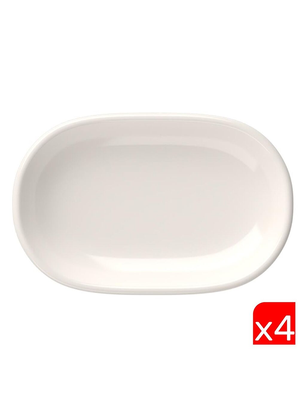 Beyaz Porselen Magnus Oval Kayık Tabak 27,50x17,50x3cm 4 LÜ