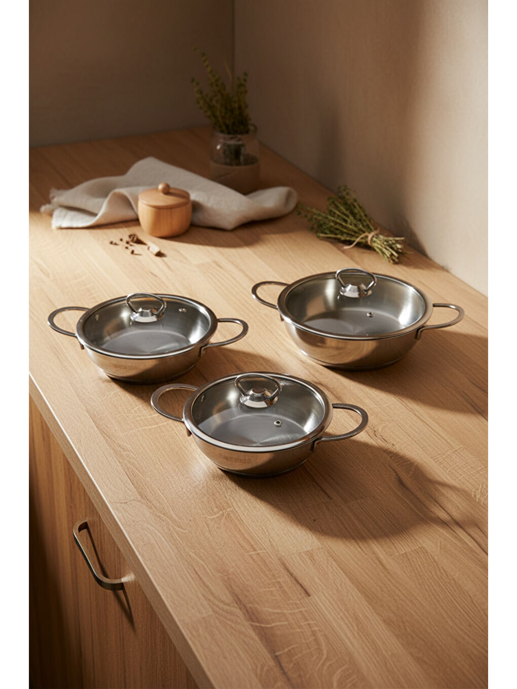 Gri Meyra 6 Parça Çelik Sahan Seti-2