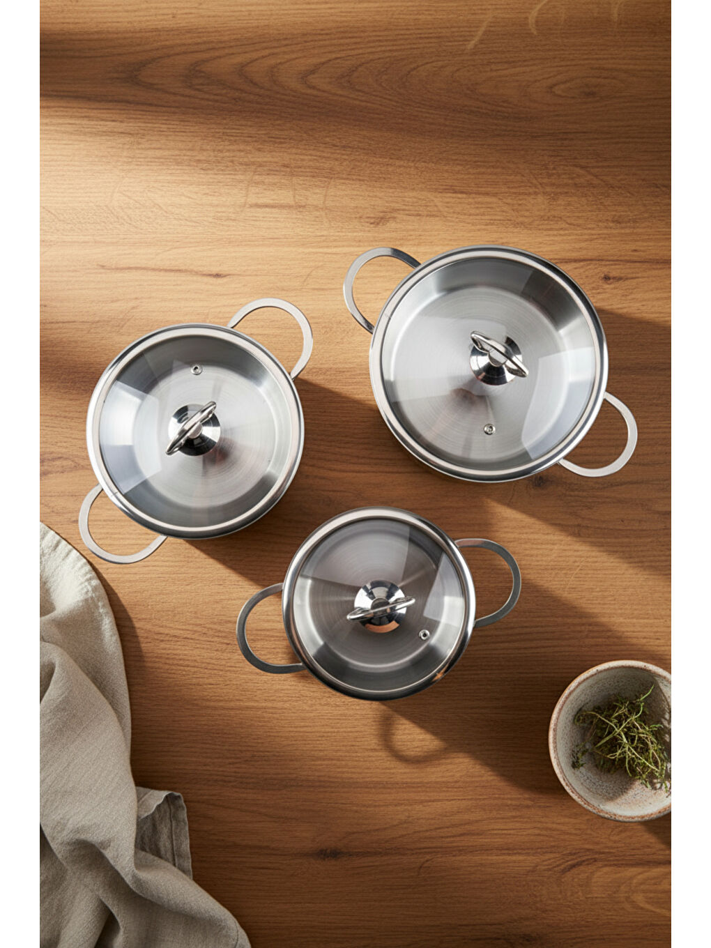 Gri Meyra 6 Parça Çelik Sahan Seti-3