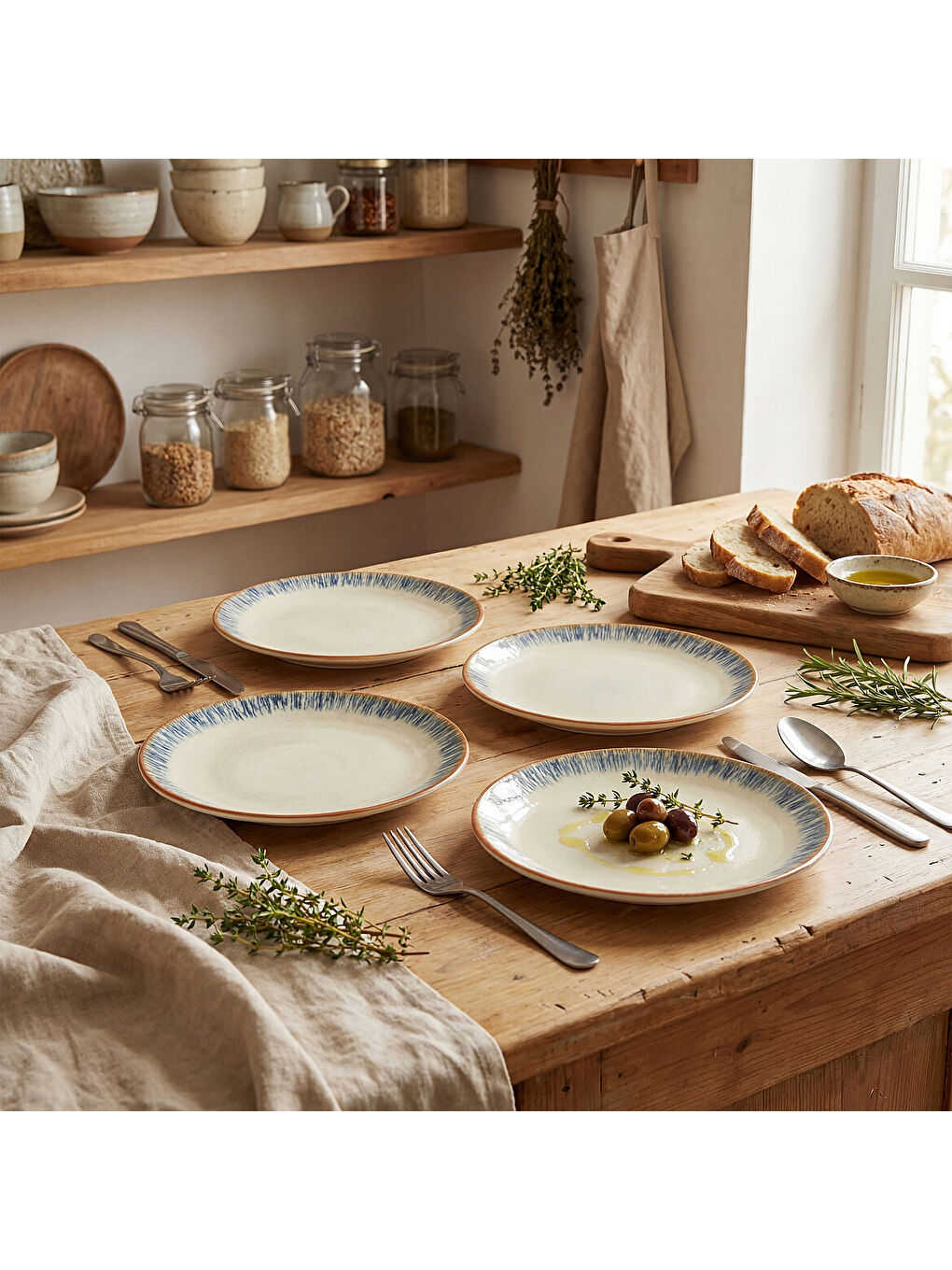 Ekru Enternasyonel Tide 4lü Servis  Tabağı 25 cm 64311