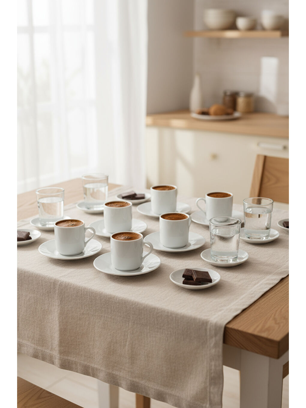 Beyaz Hermes 6 Kişilik Fincan Takımı-2