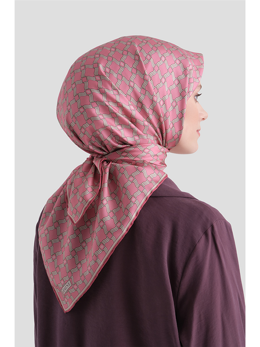 Pembe Saf İpek Twill Eşarp 9636d 30-3
