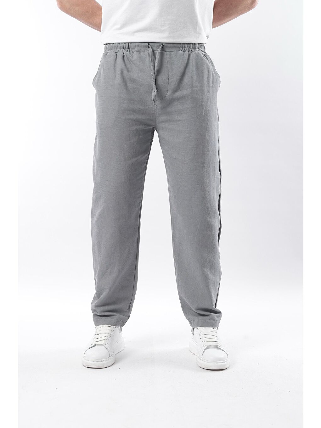 Gri Füme Fit Kesim Erkek %100 Pamuk Pantolon E6558