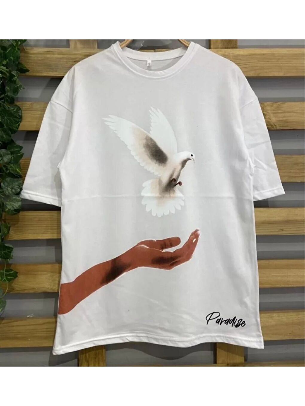 Dijital Baskılı T-Shirt - Beyaz-1