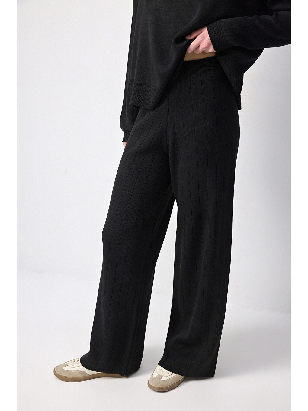 Siyah Kazak Pantolon Triko Takım-3