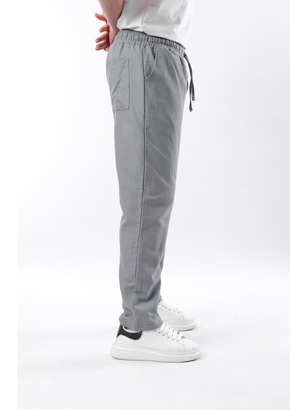 Gri Füme Fit Kesim Erkek %100 Pamuk Pantolon E6558-1