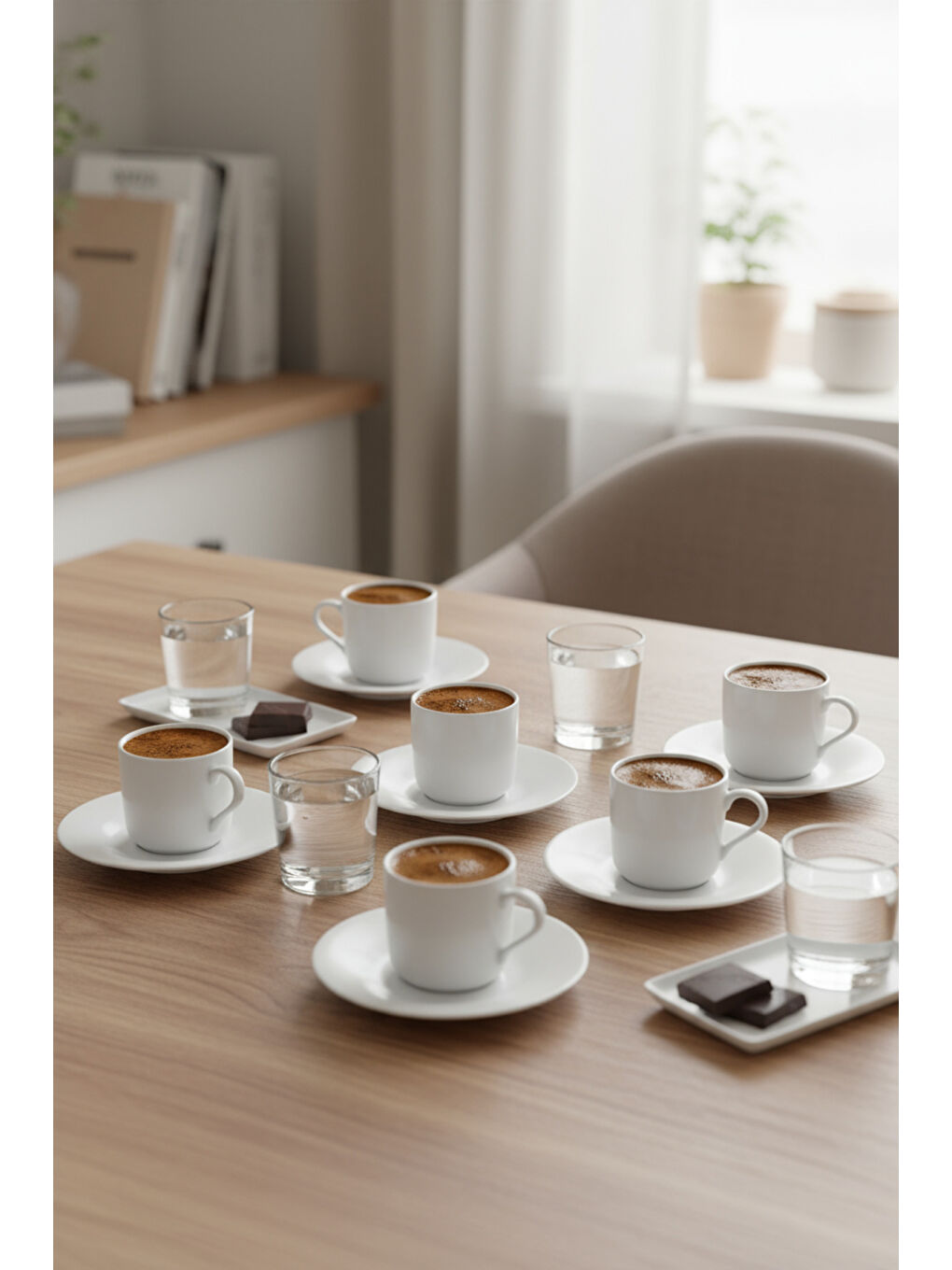 Beyaz Hermes 6 Kişilik Fincan Takımı-5