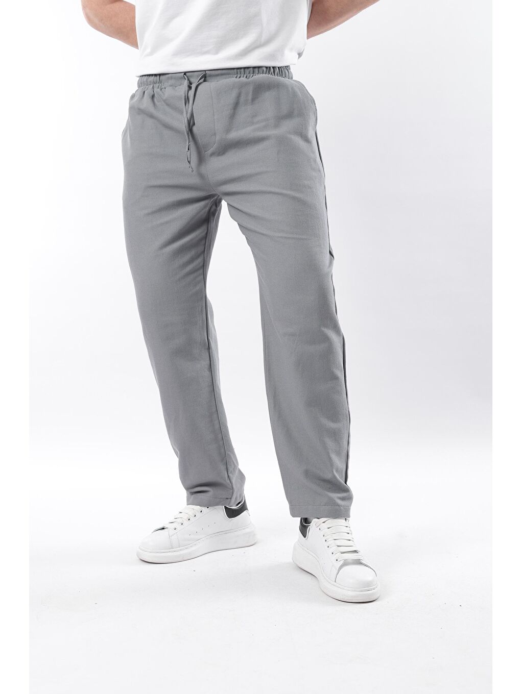 Gri Füme Fit Kesim Erkek %100 Pamuk Pantolon E6558-2