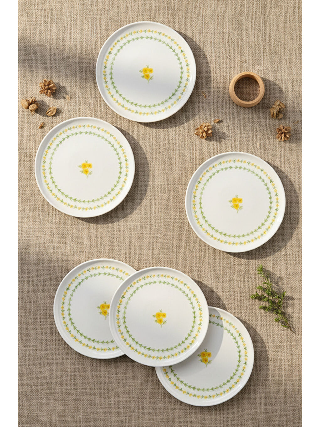 Beyaz Mimoza 6 Parça Pasta Takımı