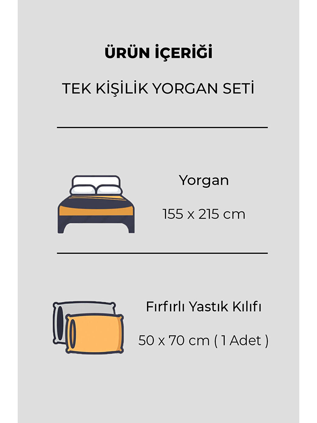 Antrasit Wellsoft Tek Kişilik Fırfırlı Yorgan Seti 155x215 cm Çift Taraflı Pelüş Yorgan + 1 Yastık Kılıfı-4
