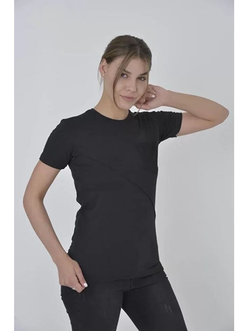 File Cepli Slim Fit T-shirt - Siyah