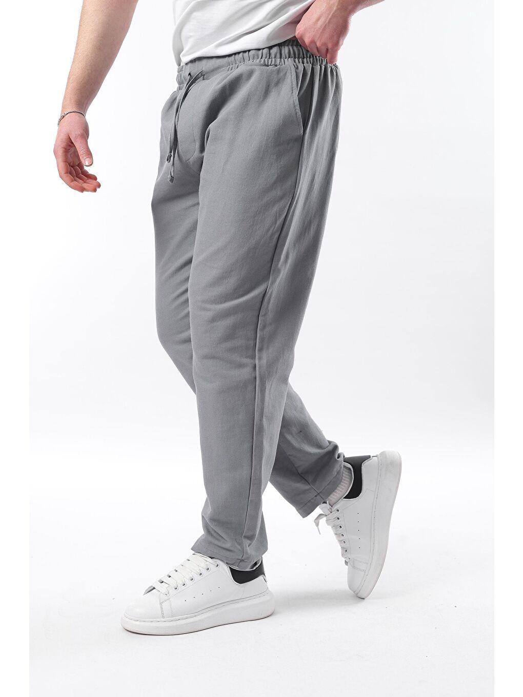 Gri Füme Fit Kesim Erkek %100 Pamuk Pantolon E6558-3