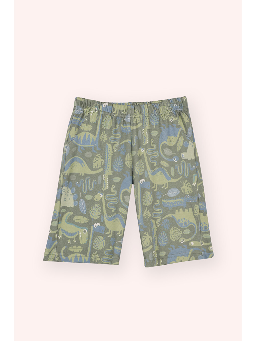Erkek Çocuk 3'lü Baskılı Pijama Takım Yeşil-4