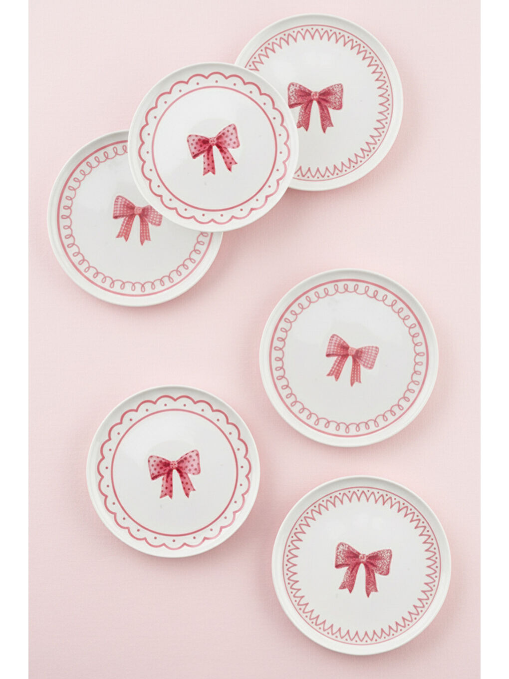 Beyaz Ribbon 6 Parça Pasta Takımı