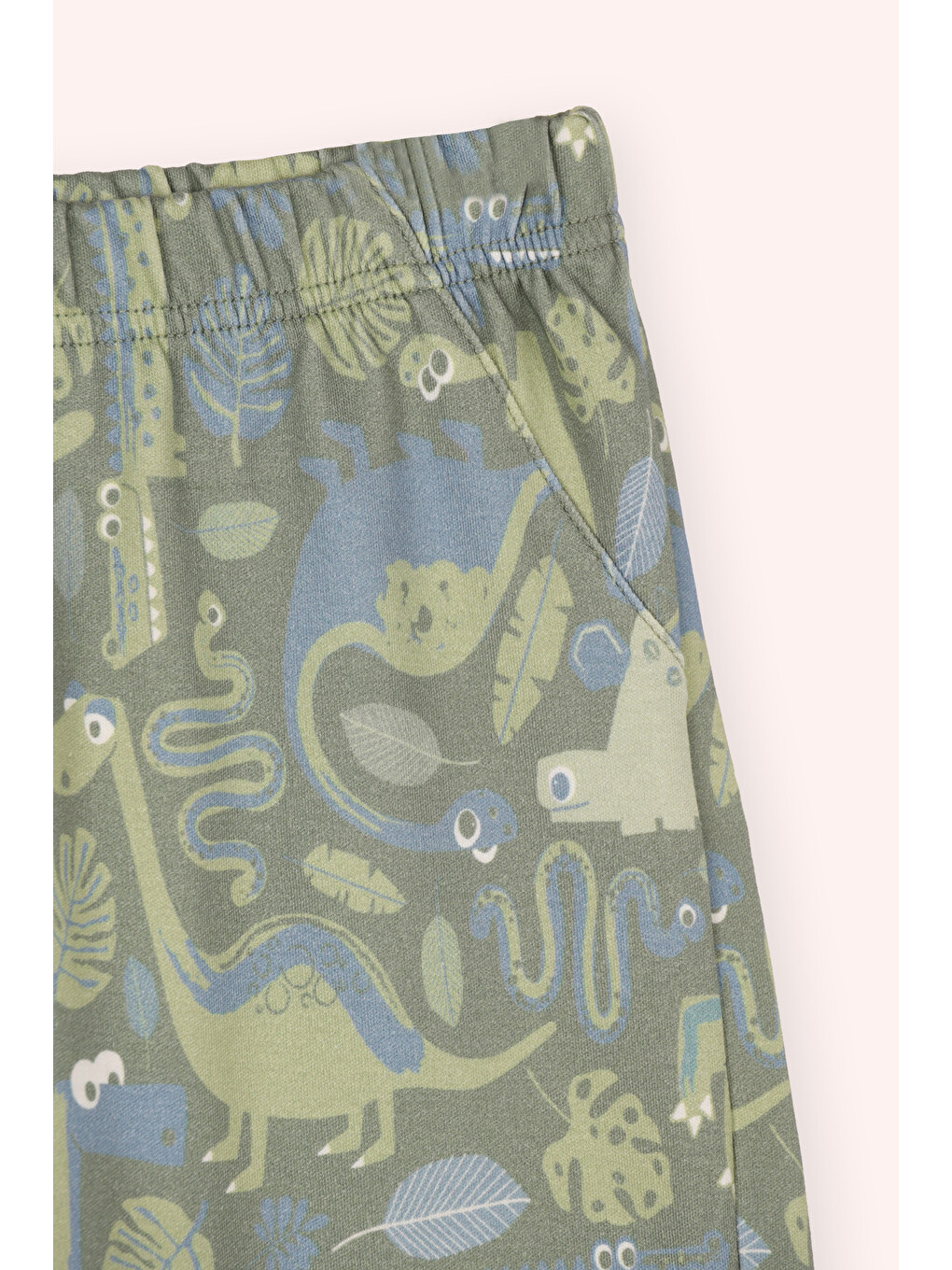 Erkek Çocuk 3'lü Baskılı Pijama Takım Yeşil-5