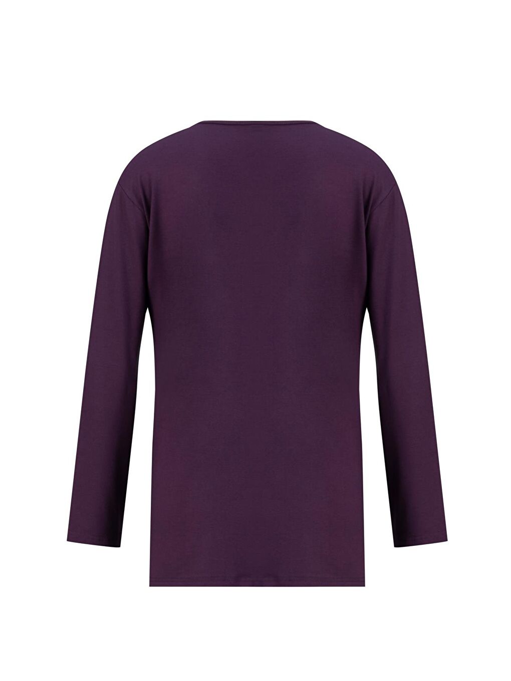 Mor Taş Detaylı Penye Bluz 24Yd9015 Mürdüm-1