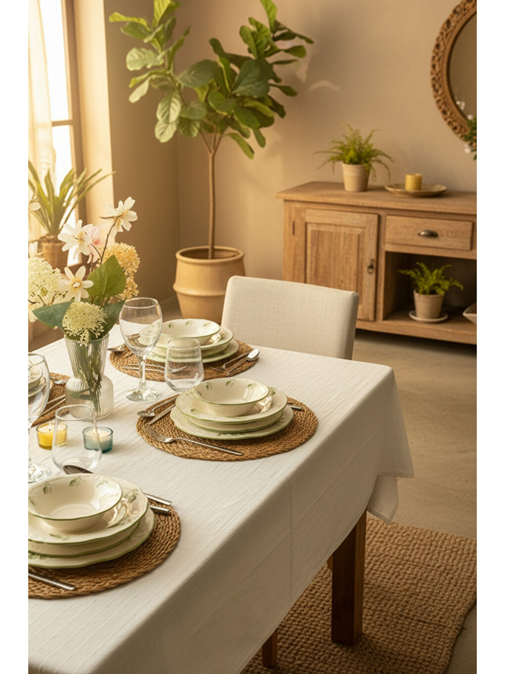 Beyaz Leaf Tifany 24 Parça Yemek Takımı-3