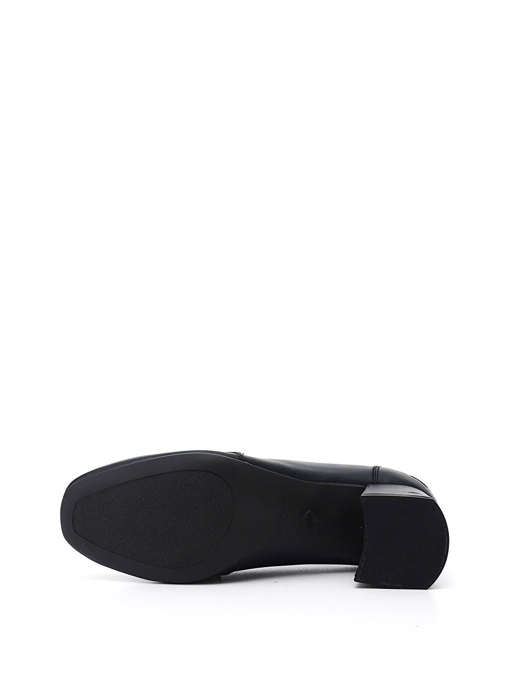 Lacivert Kadın AÇIK LACİVERT Küt Burun Kalın Topuklu Hakiki Deri Ayakkabı-3