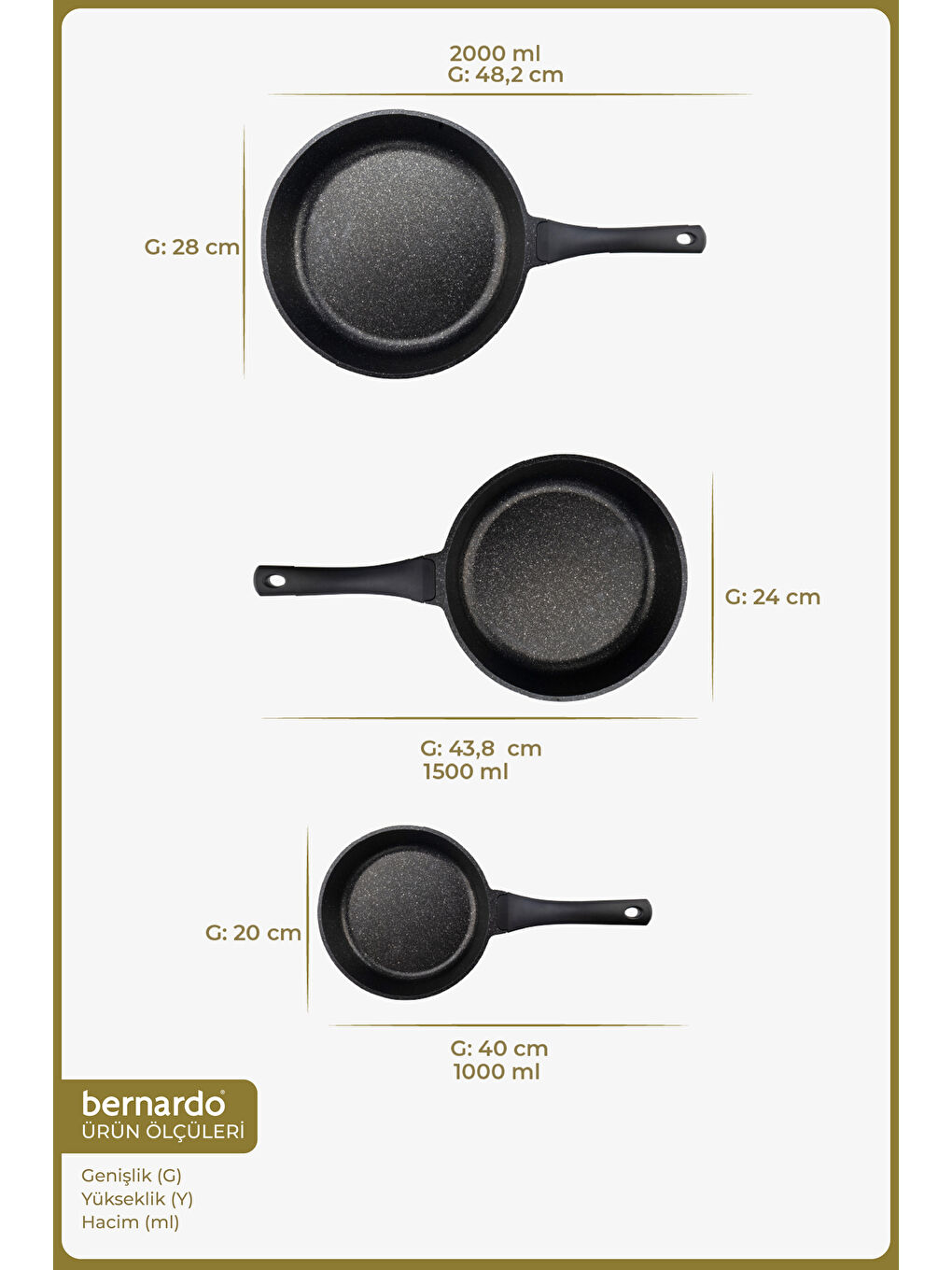 Siyah Olimpos 3'lü Tava Seti 20 24 28 cm-1