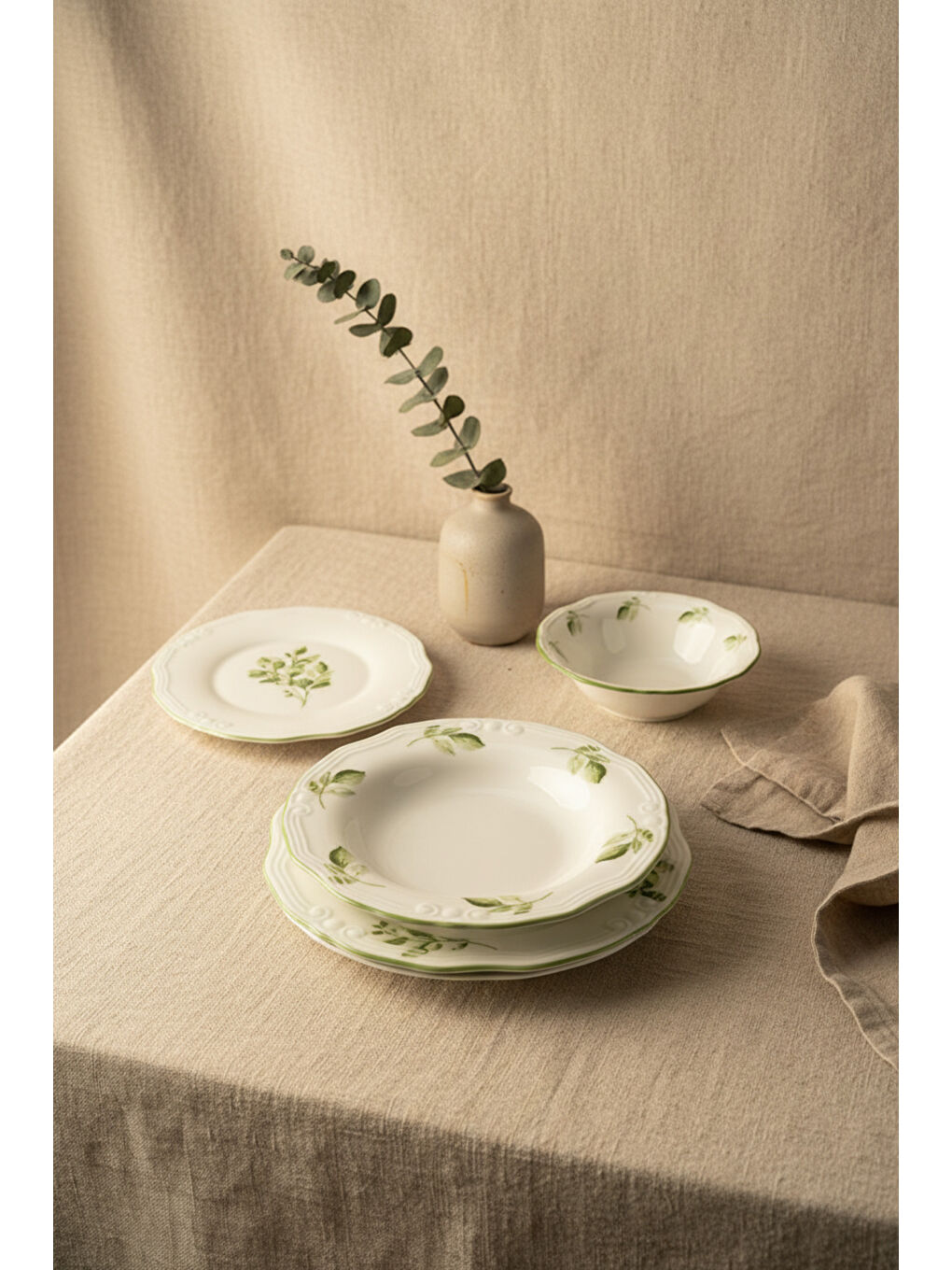 Beyaz Leaf Tifany 24 Parça Yemek Takımı-4