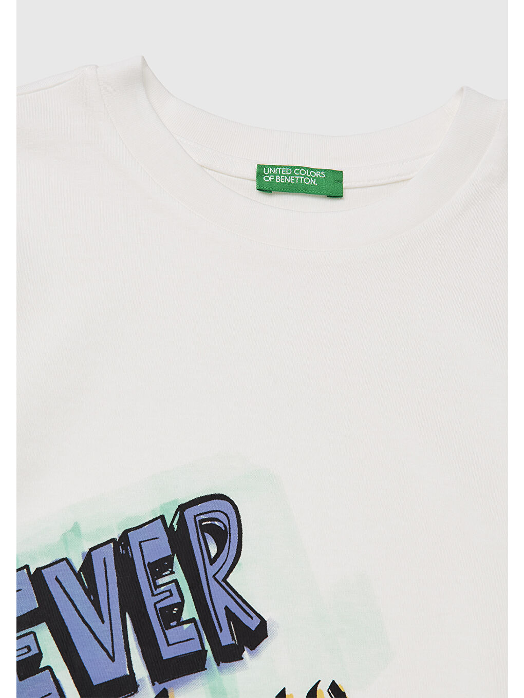 Erkek Çocuk Beyaz Baskılı Bisiklet Yaka Kısa Kollu T-Shirt-2