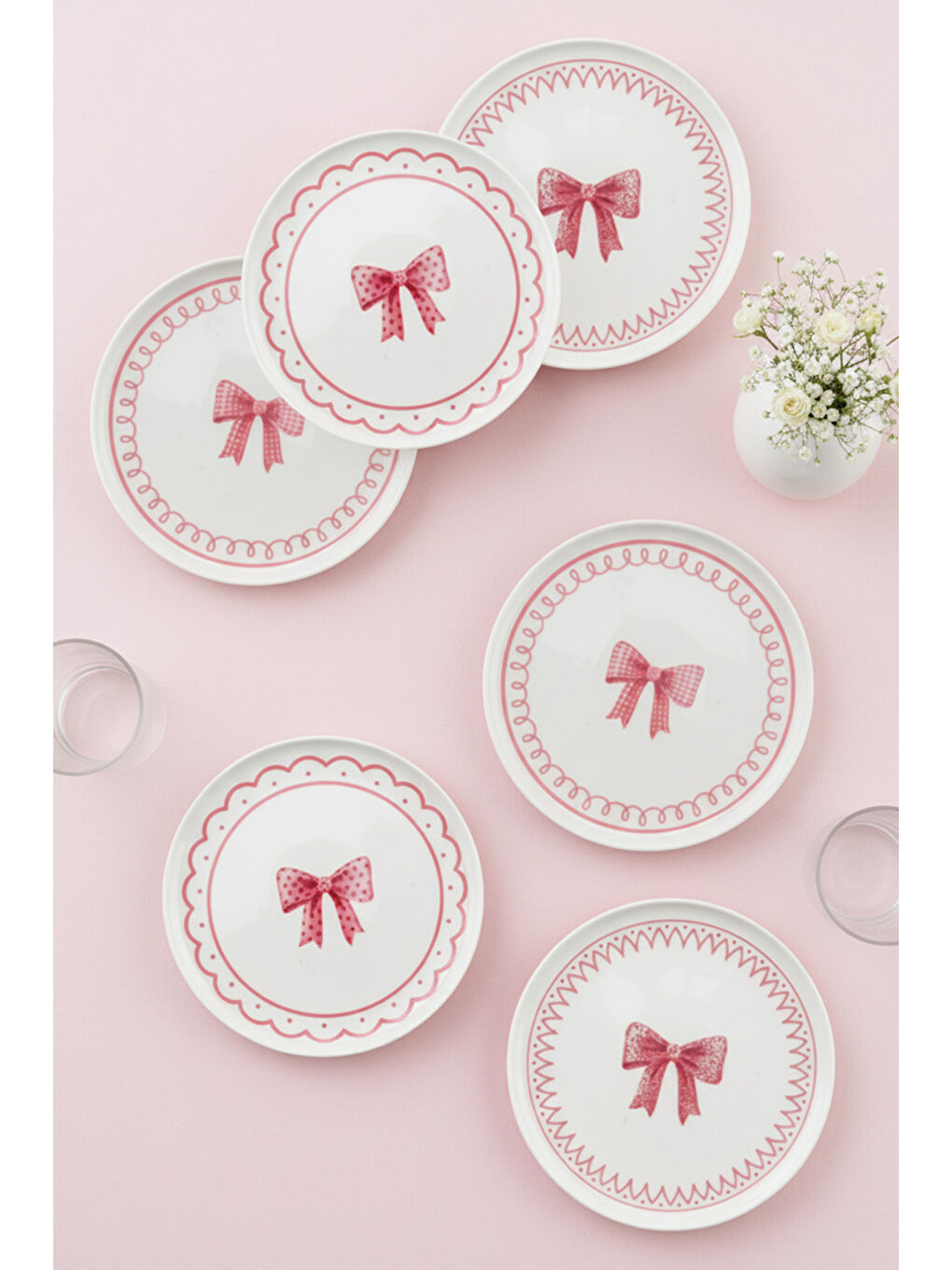 Beyaz Ribbon 6 Parça Pasta Takımı-2