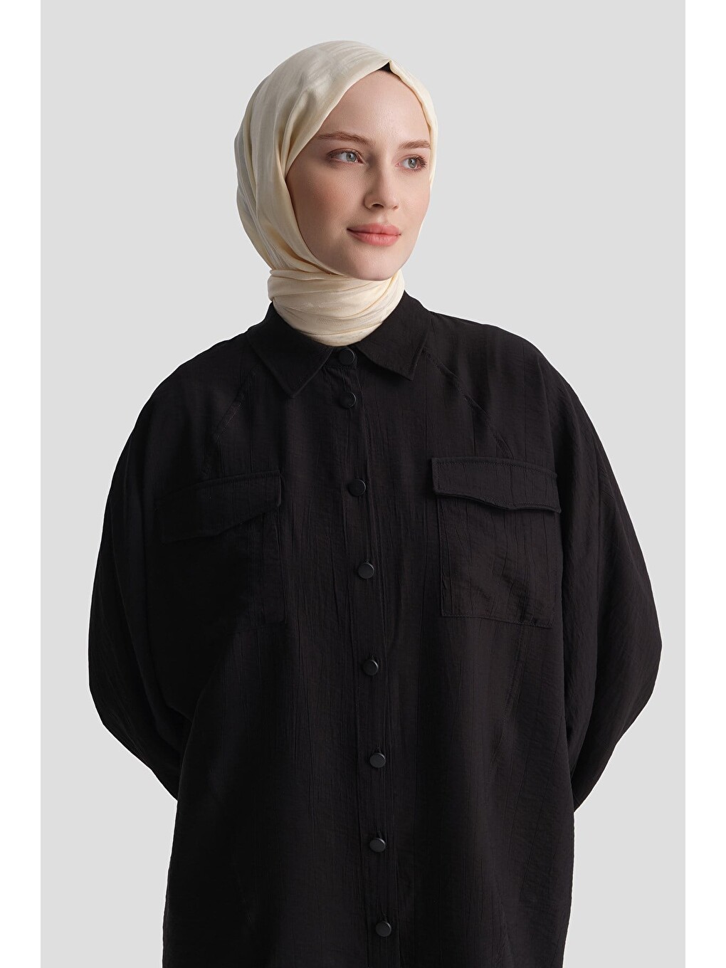 Rayon Karışımlı Tunik Siyah