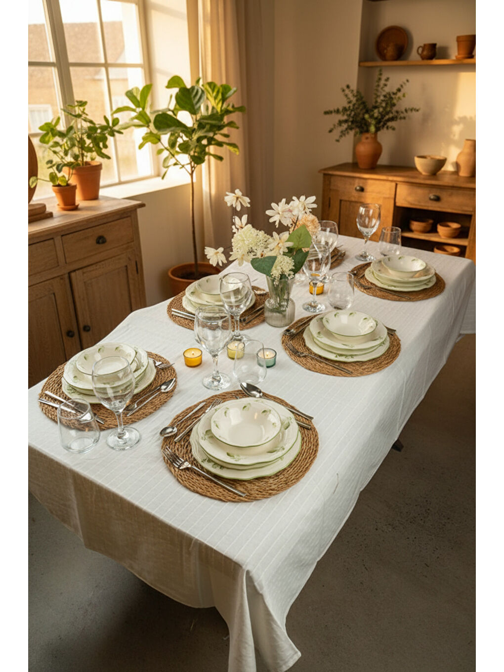 Beyaz Leaf Tifany 24 Parça Yemek Takımı-6