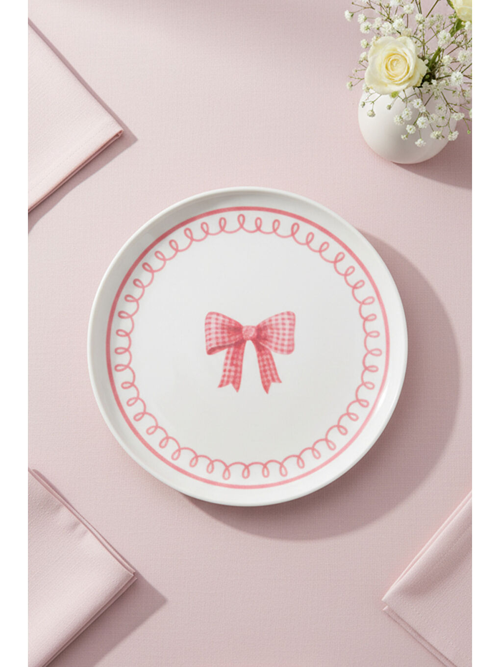 Beyaz Ribbon 6 Parça Pasta Takımı-4