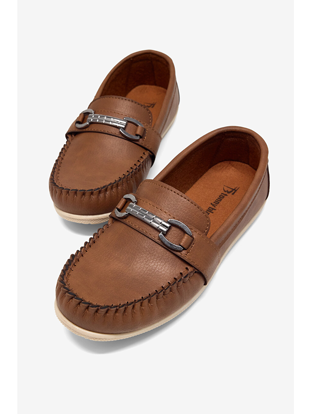 Kahverengi Erkek Çocuk Taba Termo Taban Metal Tokalı Loafer-1