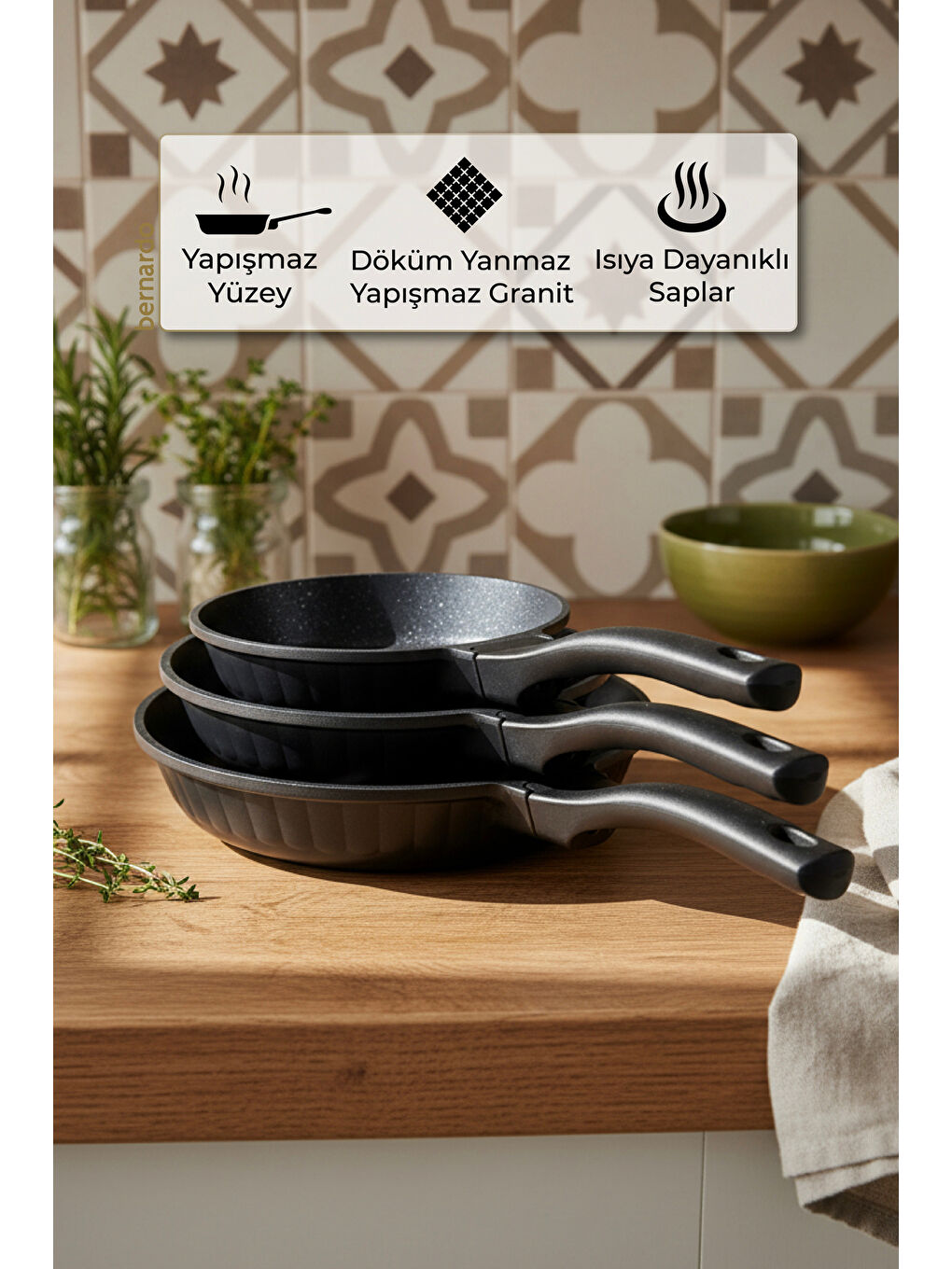 Siyah Olimpos 3'lü Tava Seti 20 24 28 cm-6