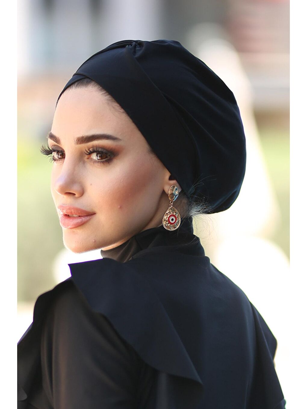 Çift Taraflı Çapraz ve Büzgü Deniz Bone Siyah R-1009-3