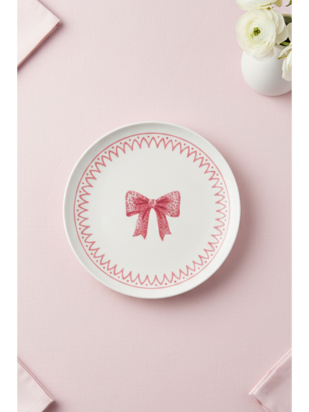 Beyaz Ribbon 6 Parça Pasta Takımı-6