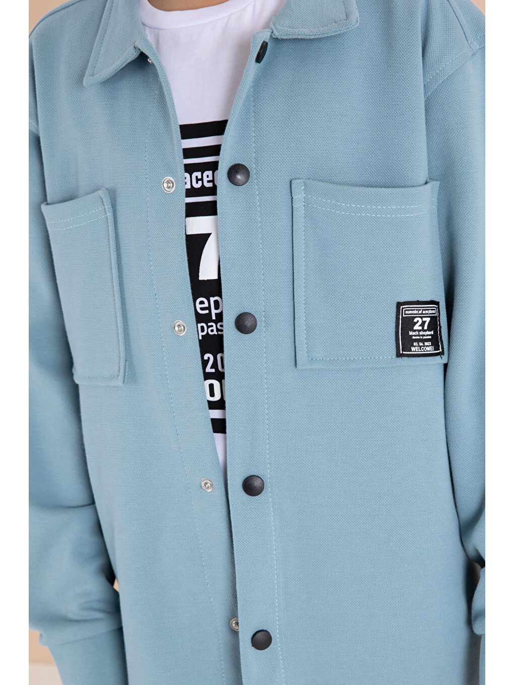 Mavi Armalı Gömlekli Jean Pantolonlu Erkek Çocuk 3lü Takım 19995-2