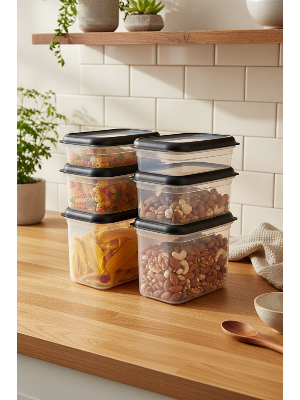 Renksiz Hide Plus 6'lı Saklama Kabı Siyah