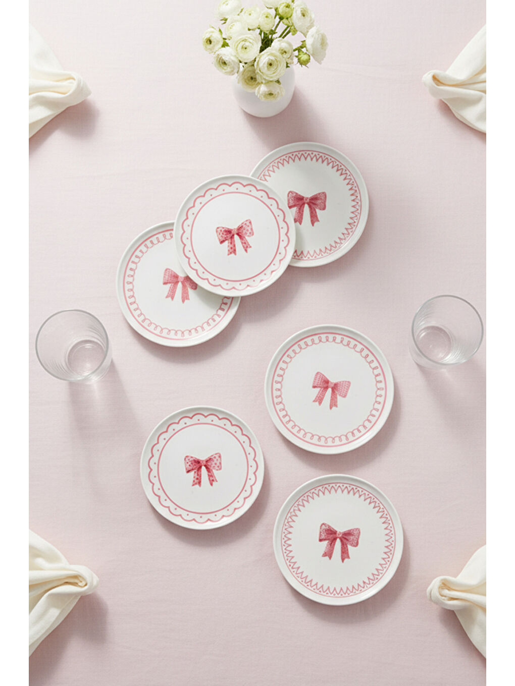 Beyaz Ribbon 6 Parça Pasta Takımı-7