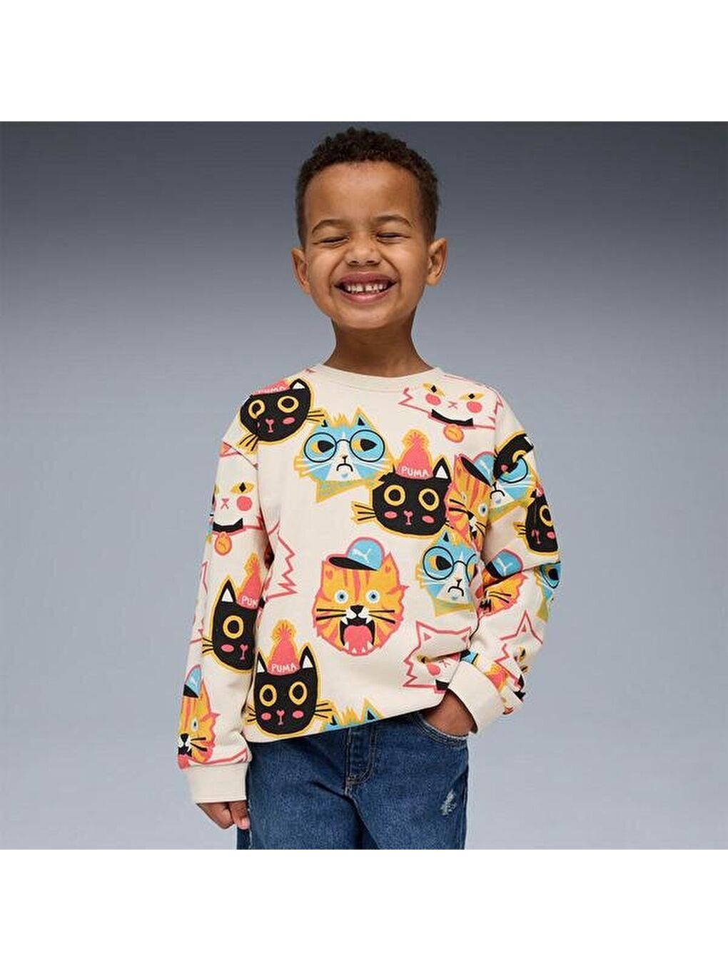 Karışık Moody Crew Çocuk Bisiklet Yaka Sweatshirt-3