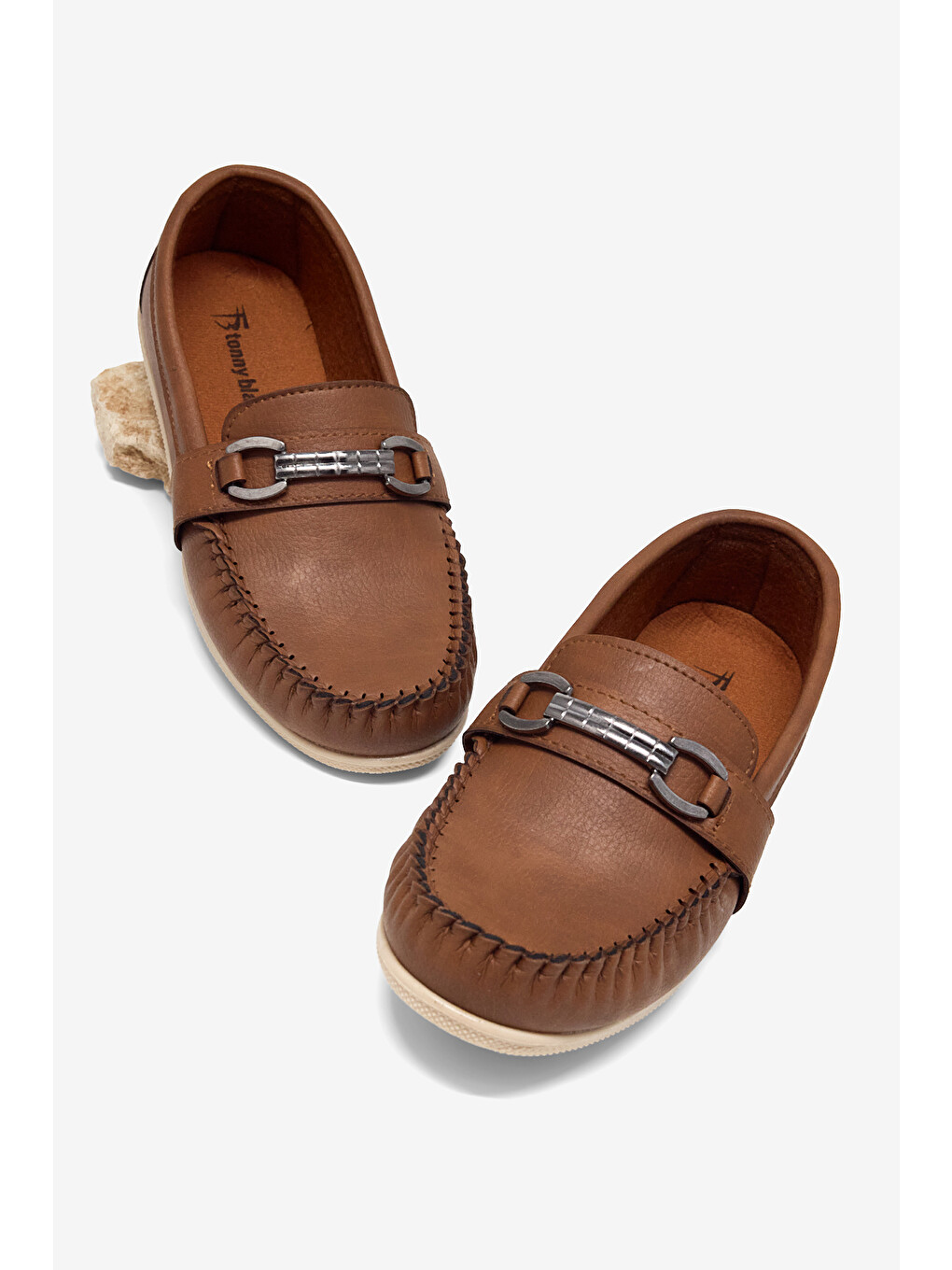 Kahverengi Erkek Çocuk Taba Termo Taban Metal Tokalı Loafer-2